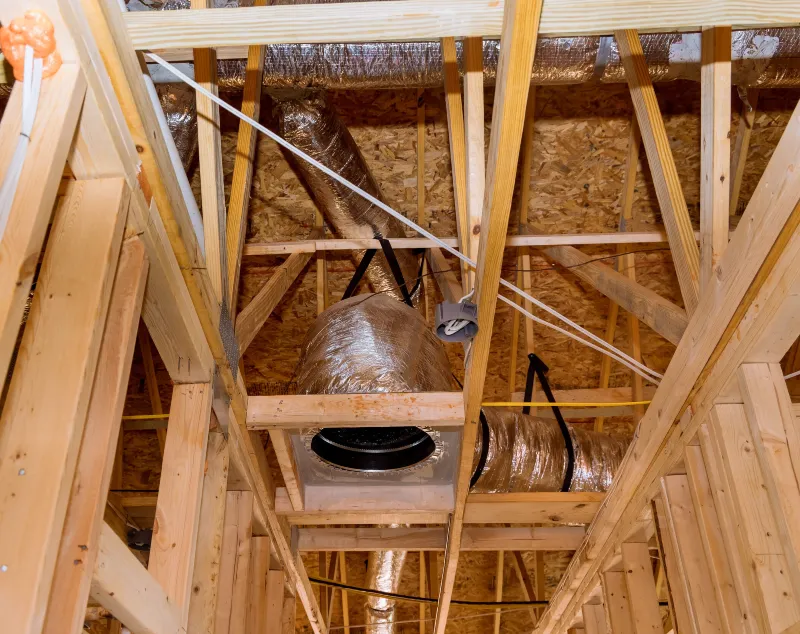 Professional installation of new HVAC ductwork during a home renovation in Hernando Beach