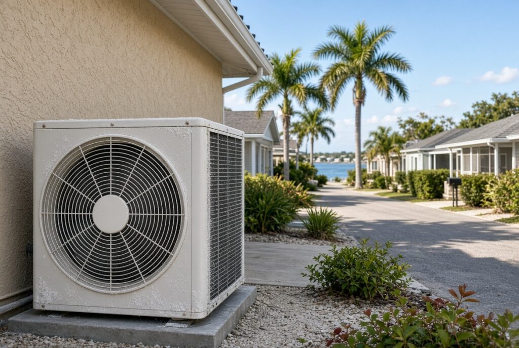 it Outdoor air conditioner condenser near the water in Crystal River